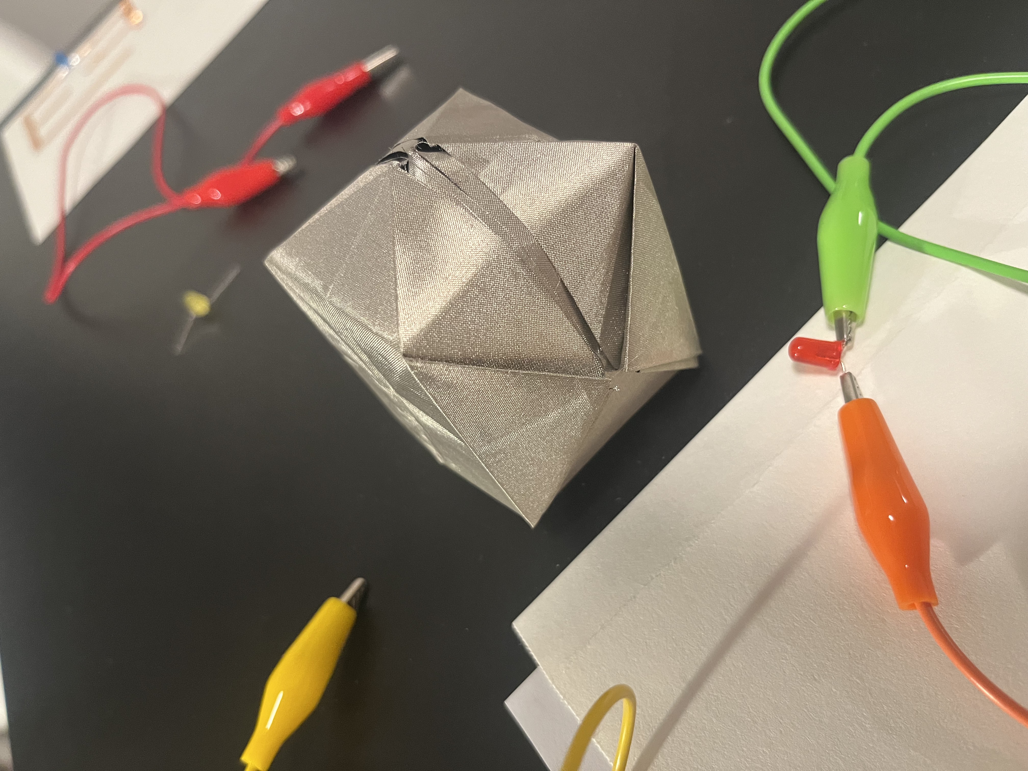 Exploring alternative folded configurations using conductive fabric.