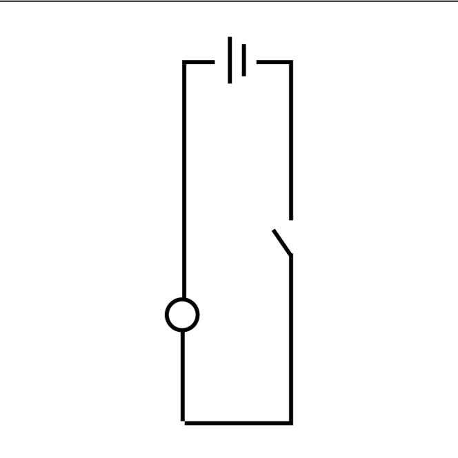 Diagramming the corresponding circuit structure to visualize current flow in the closed state.