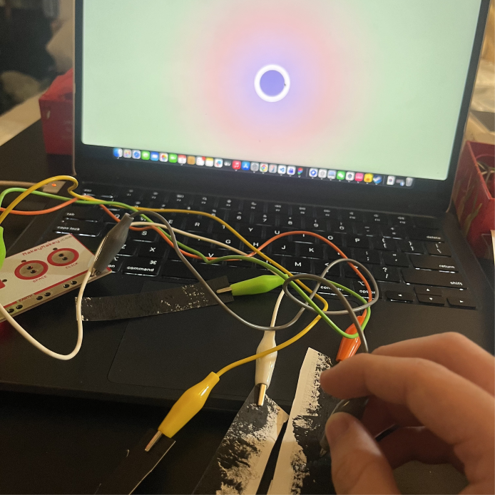Activating the screen connected to the graphite strips