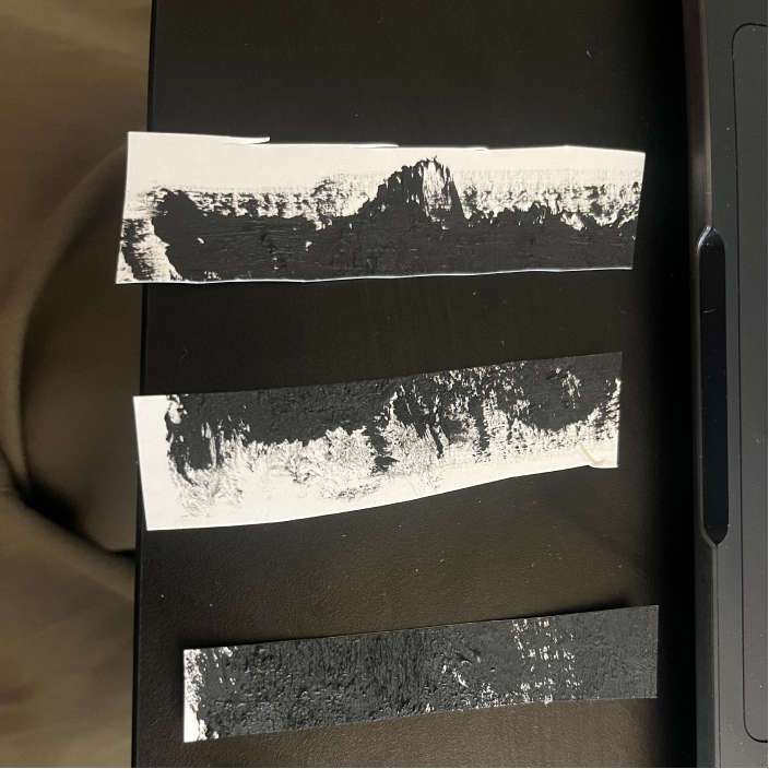 Designed graphite strips with different levels of painting
