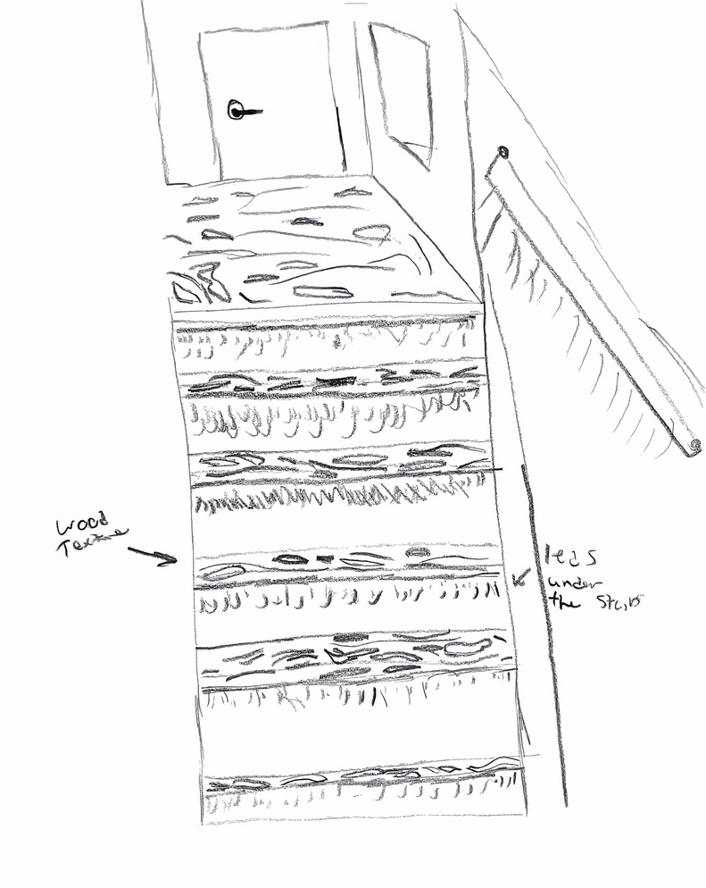 The underground staircase that has undergone safety retrofitting