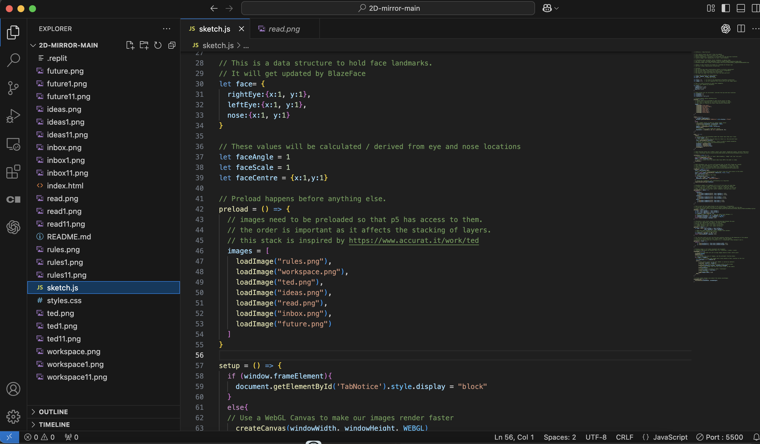 Code and image adjustments